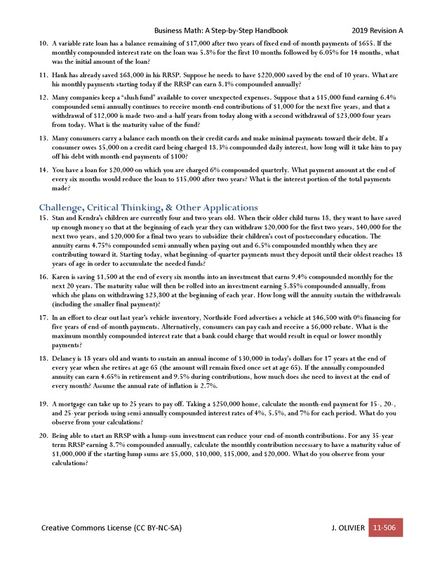 BUSINESS MATH: A Step-By-Step Handbook - Page 506