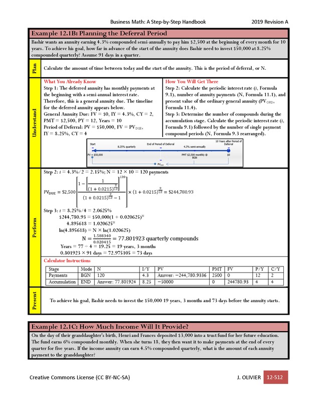 BUSINESS MATH: A Step-By-Step Handbook - Page 512