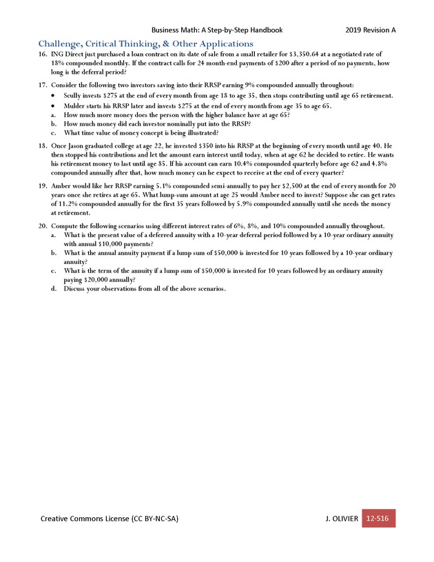 BUSINESS MATH: A Step-By-Step Handbook - Page 516