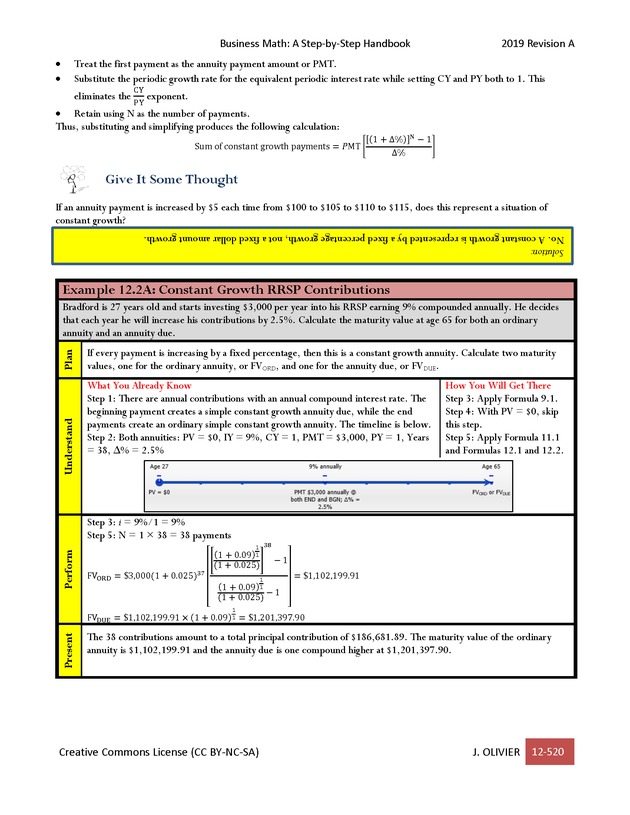 BUSINESS MATH: A Step-By-Step Handbook - Page 520