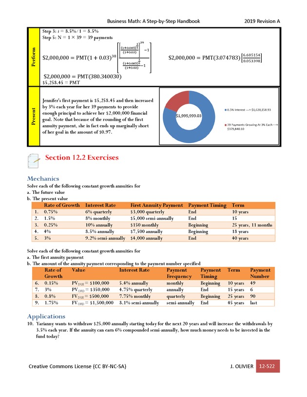 BUSINESS MATH: A Step-By-Step Handbook - Page 522