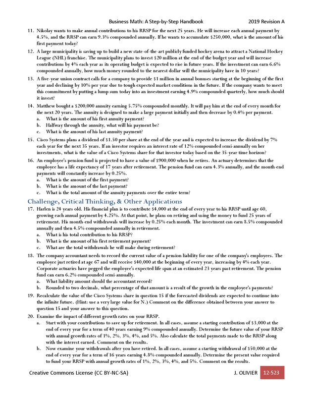 BUSINESS MATH: A Step-By-Step Handbook - Page 523