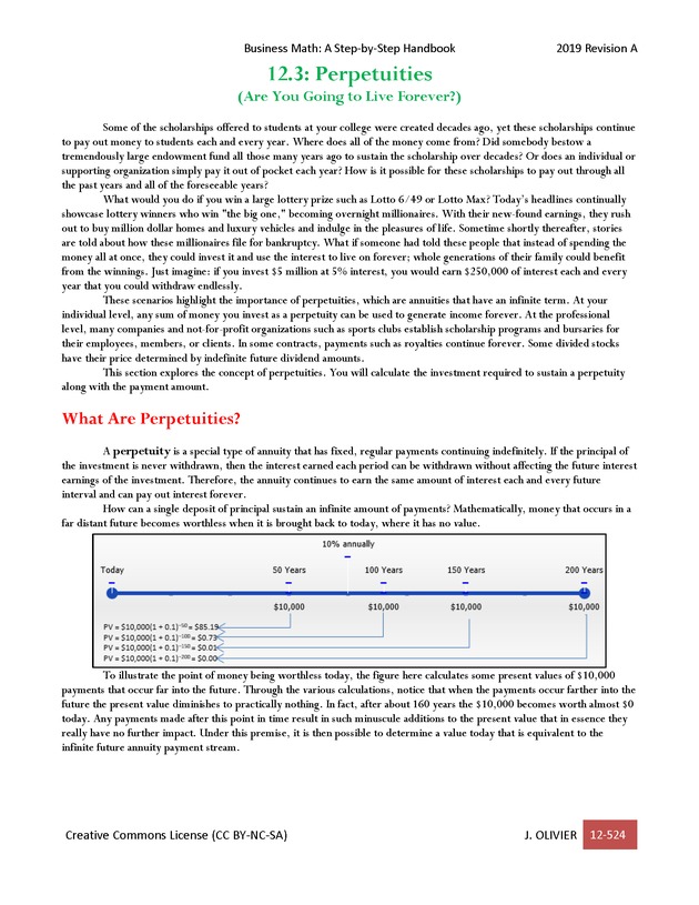 BUSINESS MATH: A Step-By-Step Handbook - Page 524