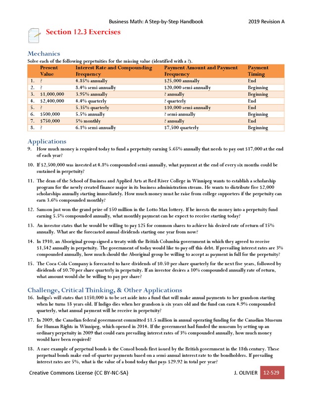 BUSINESS MATH: A Step-By-Step Handbook - Page 529