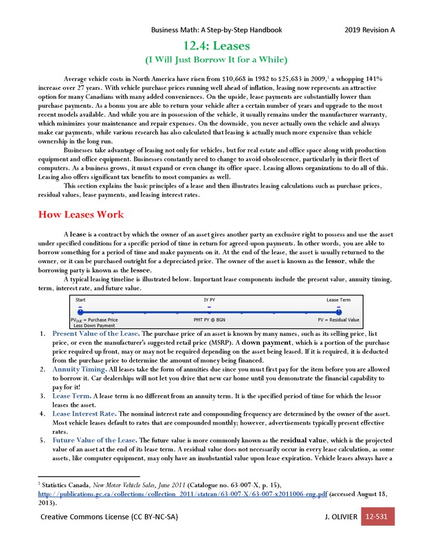 BUSINESS MATH: A Step-By-Step Handbook - Page 531