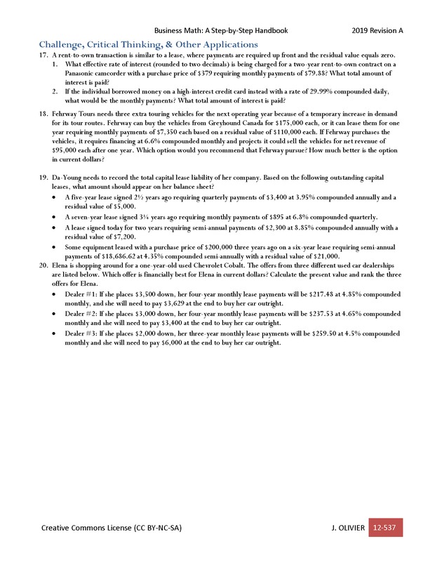 BUSINESS MATH: A Step-By-Step Handbook - Page 537