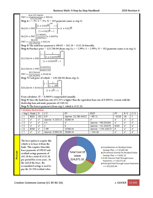 BUSINESS MATH: A Step-By-Step Handbook - Page 543