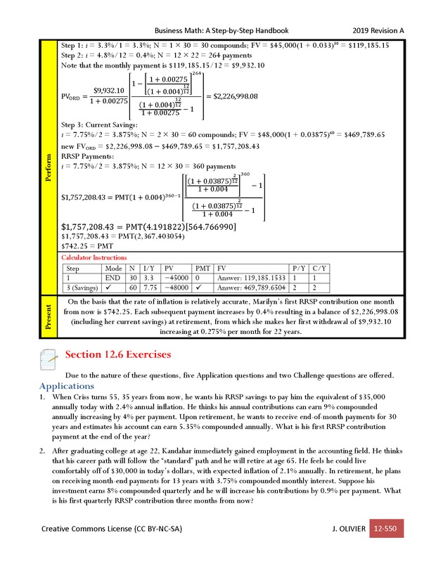 BUSINESS MATH: A Step-By-Step Handbook - Page 550