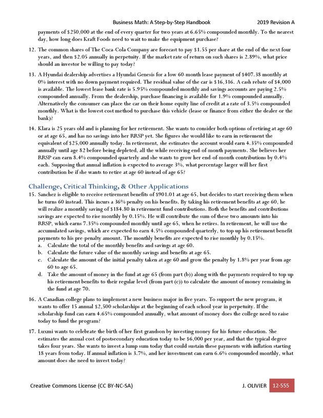 BUSINESS MATH: A Step-By-Step Handbook - Page 555