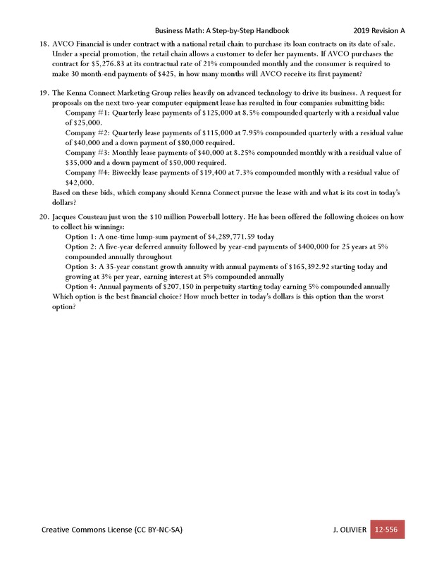 BUSINESS MATH: A Step-By-Step Handbook - Page 556