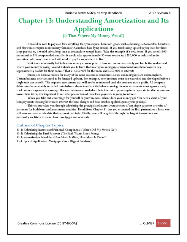 BUSINESS MATH: A Step-By-Step Handbook - Page 558
