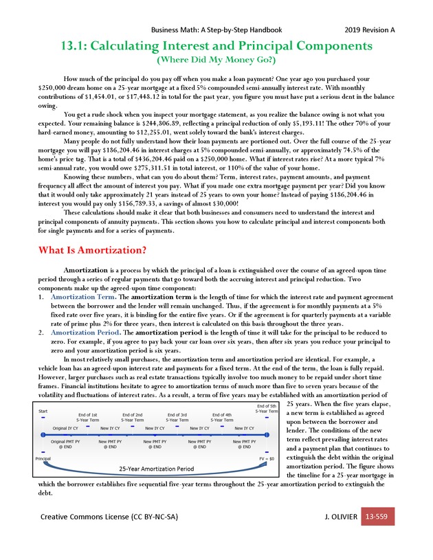 BUSINESS MATH: A Step-By-Step Handbook - Page 559