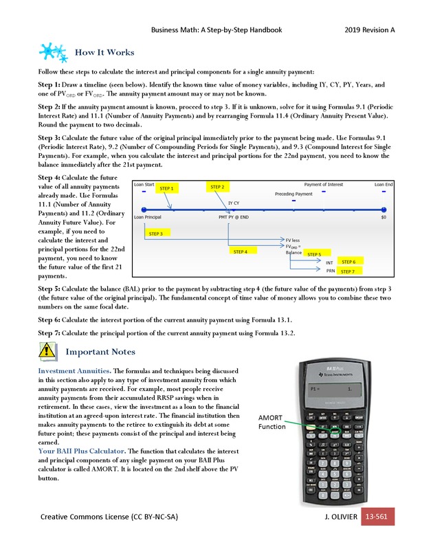 BUSINESS MATH: A Step-By-Step Handbook - Page 561