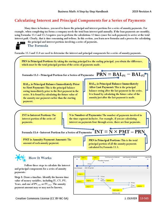 BUSINESS MATH: A Step-By-Step Handbook - Page 565