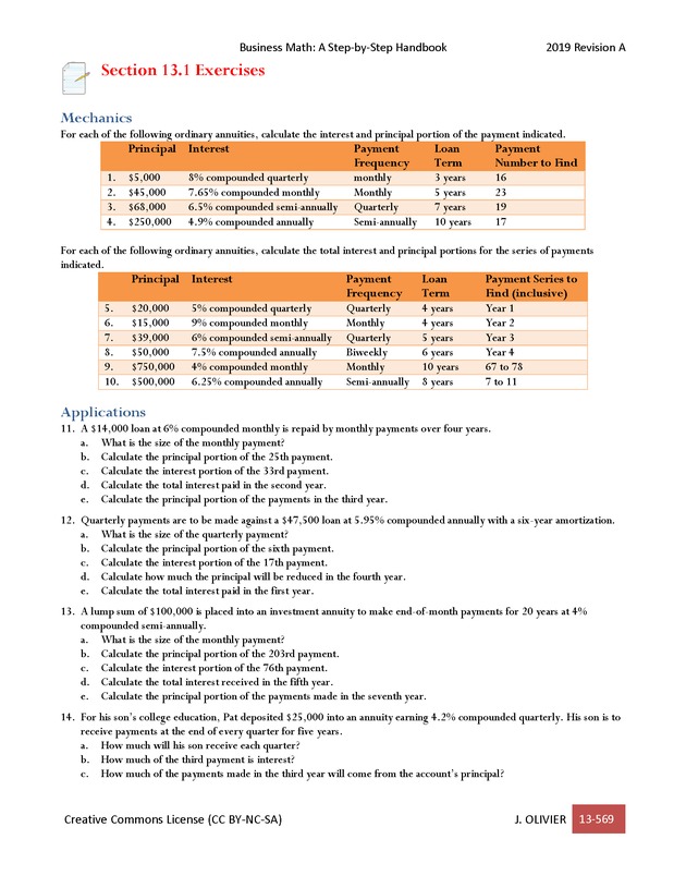 BUSINESS MATH: A Step-By-Step Handbook - Page 569