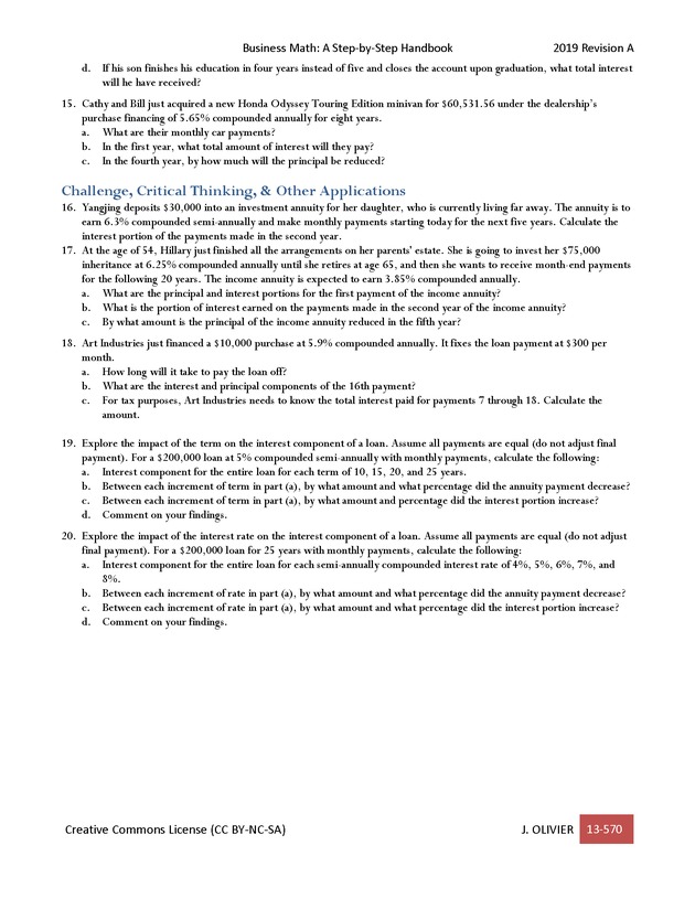 BUSINESS MATH: A Step-By-Step Handbook - Page 570