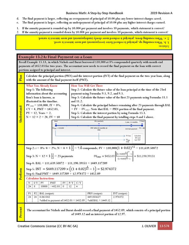 BUSINESS MATH: A Step-By-Step Handbook - Page 574