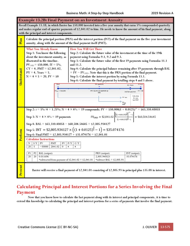BUSINESS MATH: A Step-By-Step Handbook - Page 575