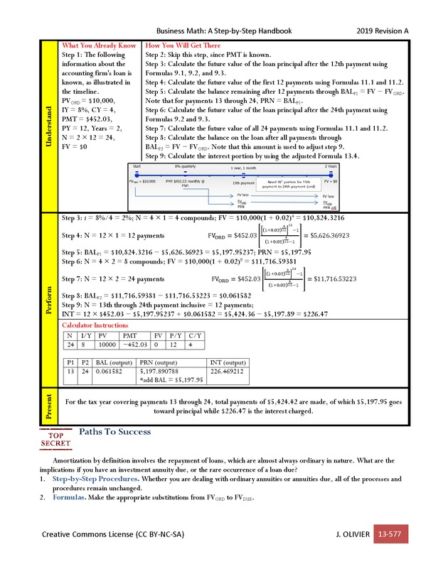 BUSINESS MATH: A Step-By-Step Handbook - Page 577