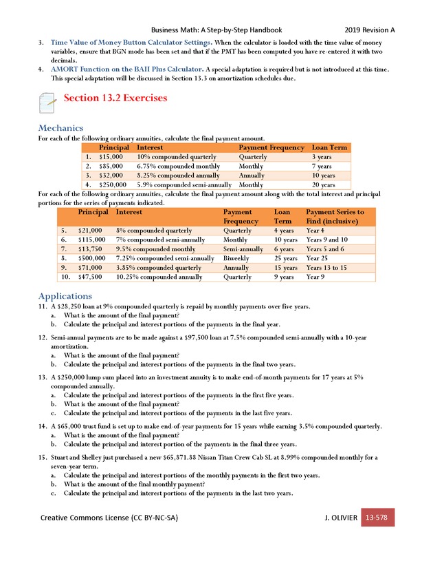 BUSINESS MATH: A Step-By-Step Handbook - Page 578