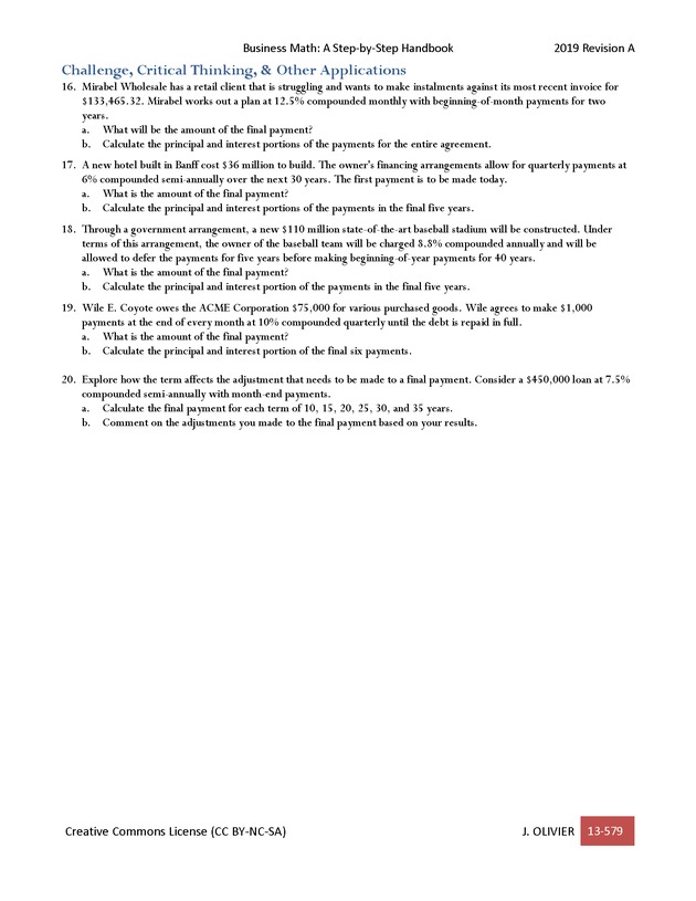 BUSINESS MATH: A Step-By-Step Handbook - Page 579