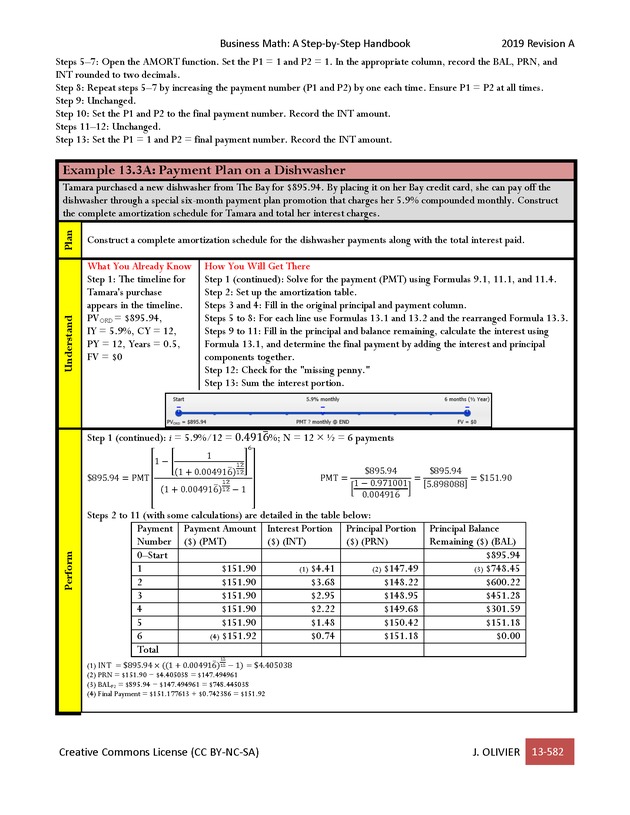 BUSINESS MATH: A Step-By-Step Handbook - Page 582