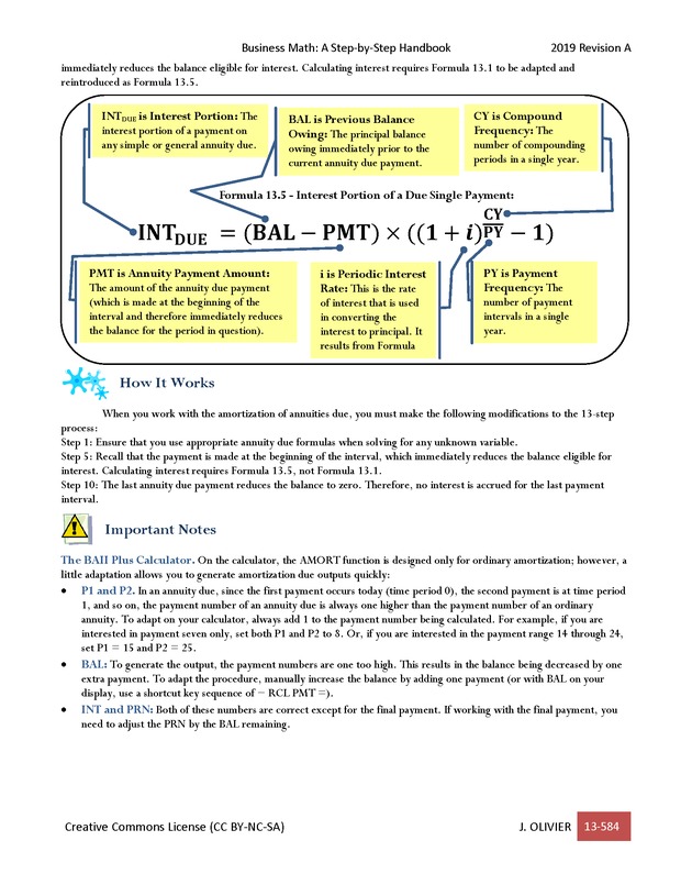 BUSINESS MATH: A Step-By-Step Handbook - Page 584