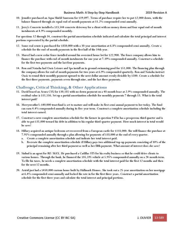 BUSINESS MATH: A Step-By-Step Handbook - Page 589