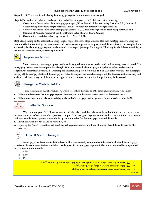 BUSINESS MATH: A Step-By-Step Handbook - Page 595
