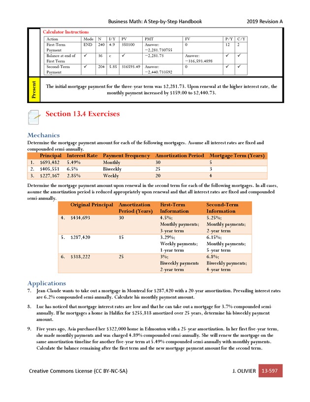 BUSINESS MATH: A Step-By-Step Handbook - Page 597