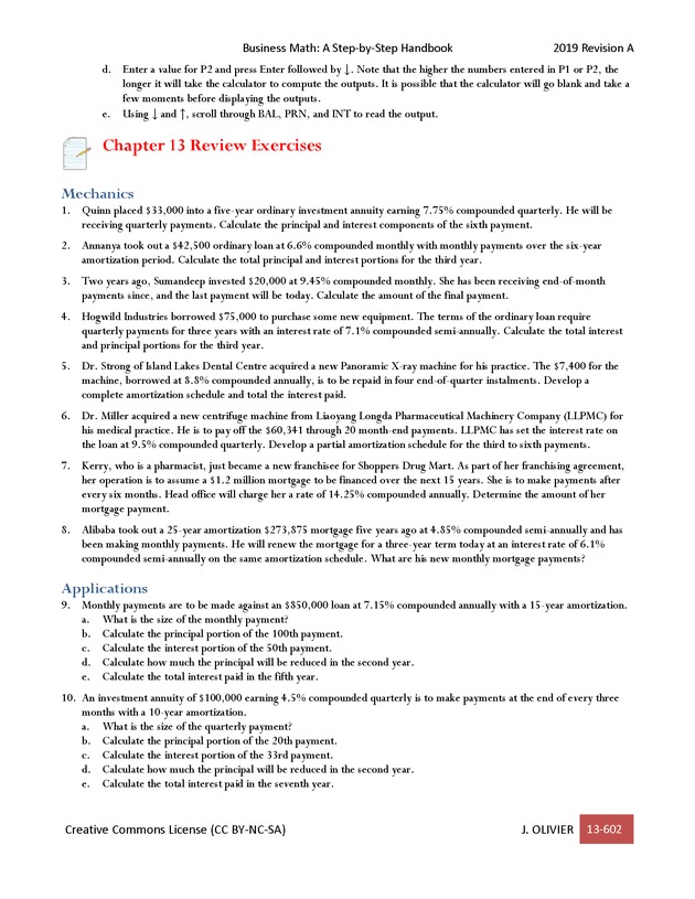 BUSINESS MATH: A Step-By-Step Handbook - Page 602