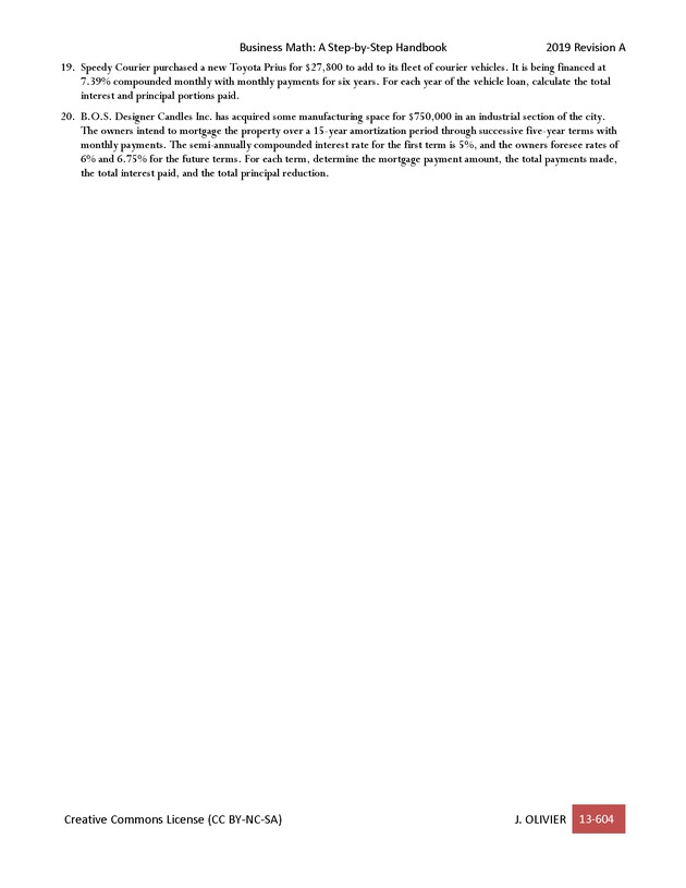 BUSINESS MATH: A Step-By-Step Handbook - Page 604