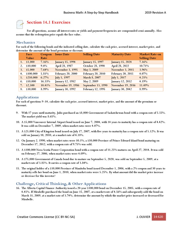 BUSINESS MATH: A Step-By-Step Handbook - Page 620
