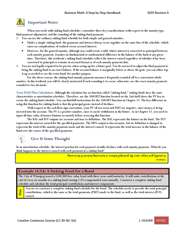BUSINESS MATH: A Step-By-Step Handbook - Page 631