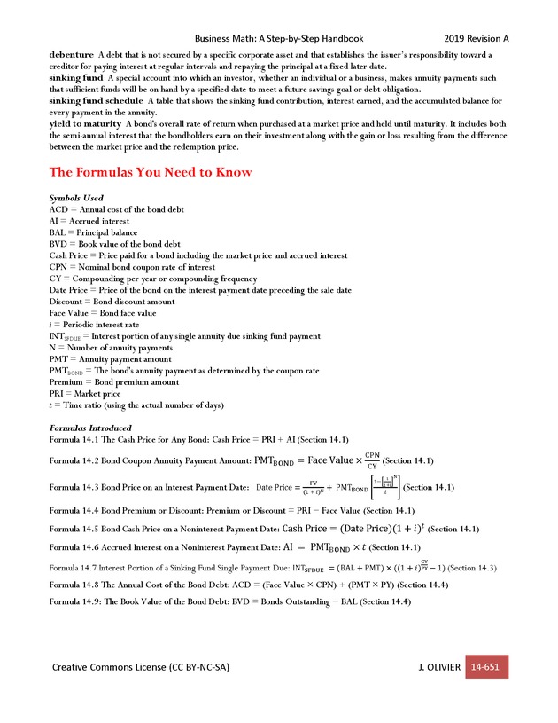 BUSINESS MATH: A Step-By-Step Handbook - Page 651