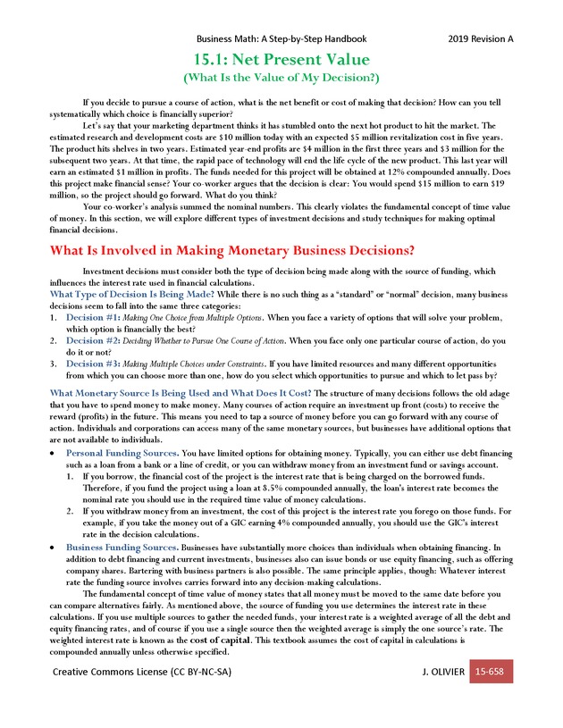 BUSINESS MATH: A Step-By-Step Handbook - Page 658
