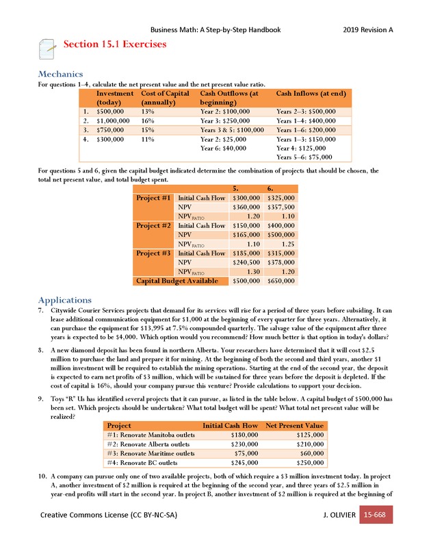 BUSINESS MATH: A Step-By-Step Handbook - Page 668