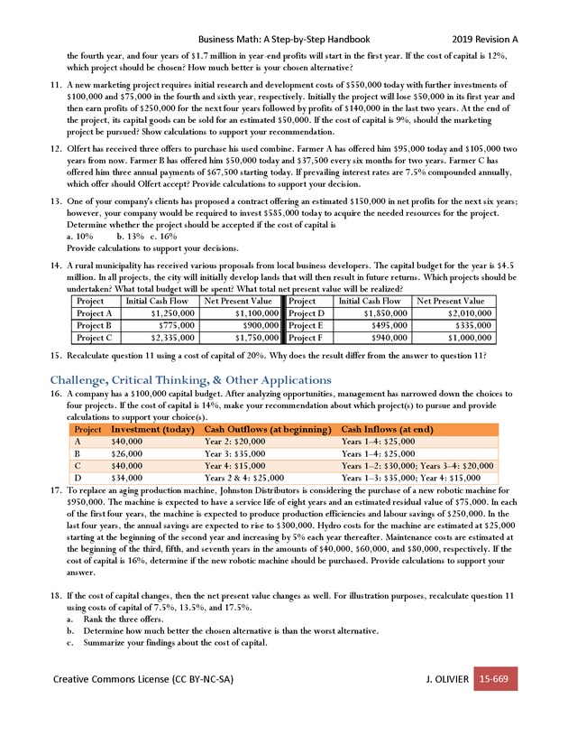 BUSINESS MATH: A Step-By-Step Handbook - Page 669