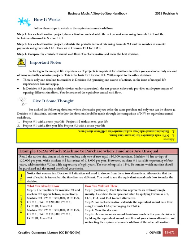 BUSINESS MATH: A Step-By-Step Handbook - Page 672