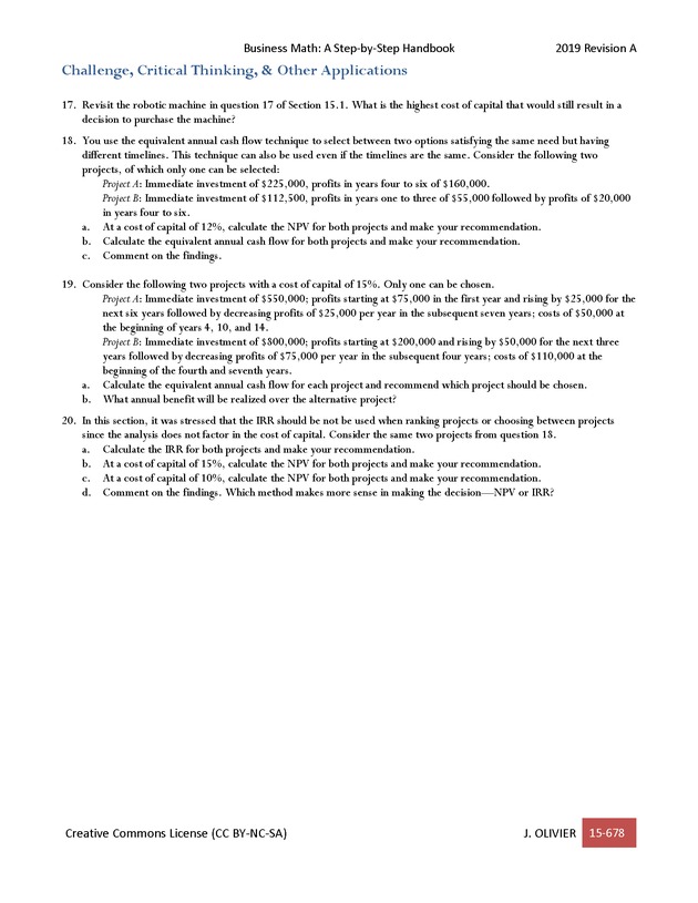 BUSINESS MATH: A Step-By-Step Handbook - Page 678