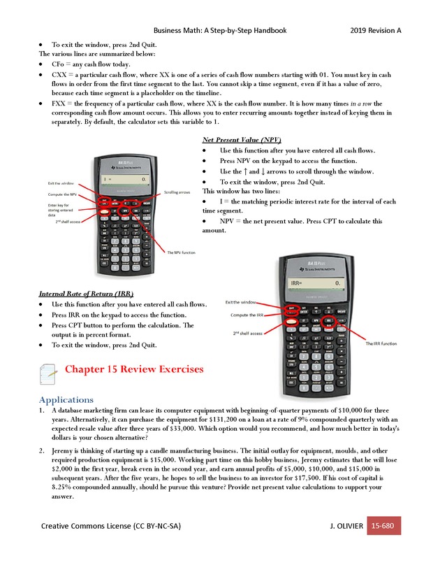 BUSINESS MATH: A Step-By-Step Handbook - Page 680