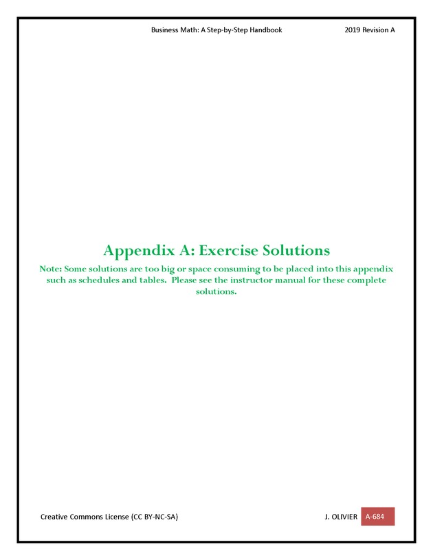BUSINESS MATH: A Step-By-Step Handbook - Page 684