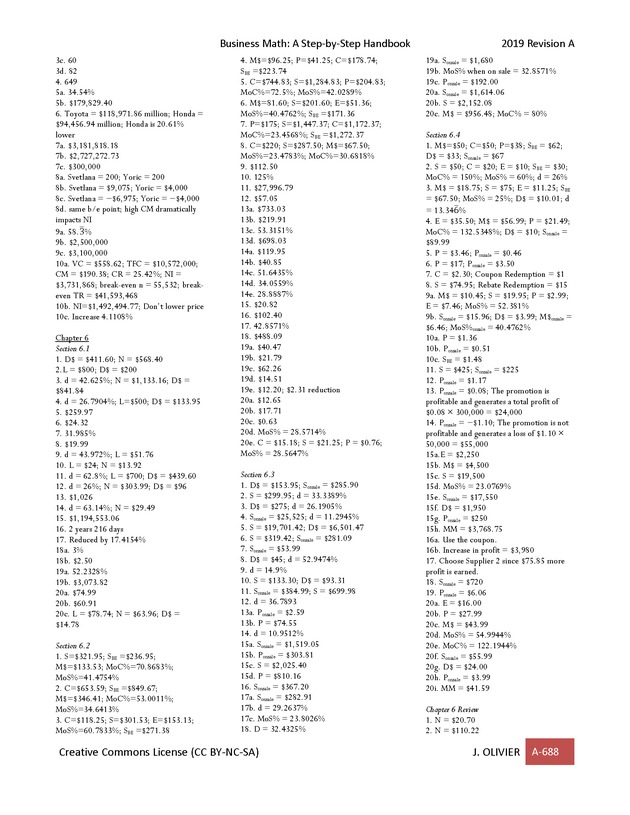 BUSINESS MATH: A Step-By-Step Handbook - Page 688