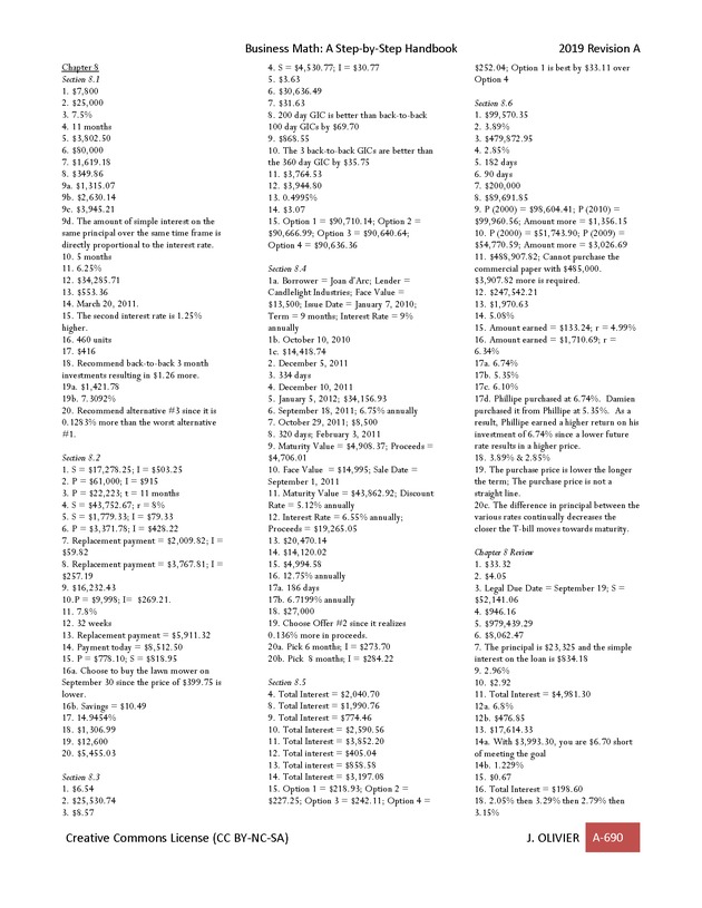 BUSINESS MATH: A Step-By-Step Handbook - Page 690