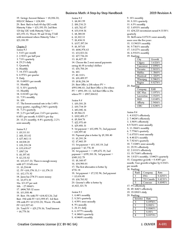 BUSINESS MATH: A Step-By-Step Handbook - Page 691