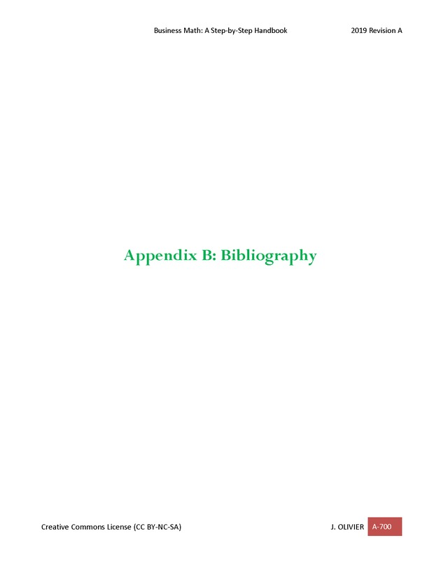 BUSINESS MATH: A Step-By-Step Handbook - Page 700