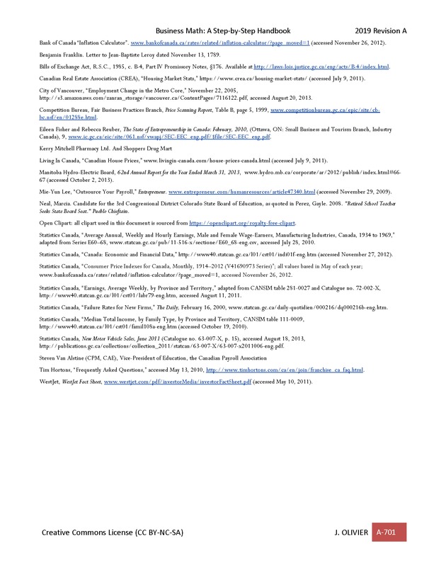 BUSINESS MATH: A Step-By-Step Handbook - Page 701