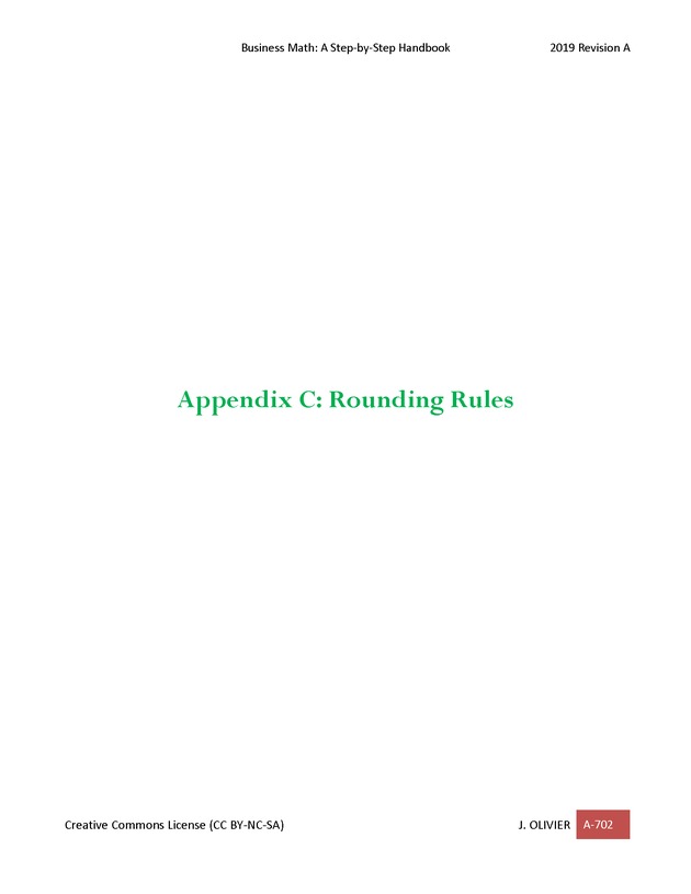 BUSINESS MATH: A Step-By-Step Handbook - Page 702