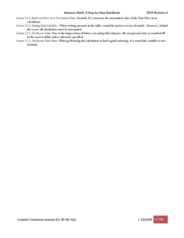 BUSINESS MATH: A Step-By-Step Handbook - Page 704