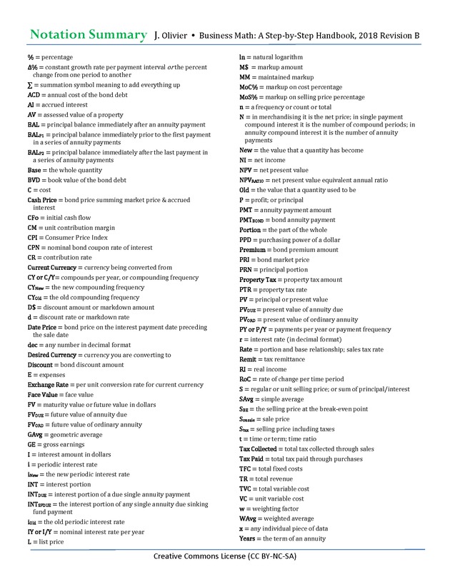 BUSINESS MATH: A Step-By-Step Handbook - Page 708